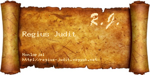 Regius Judit névjegykártya